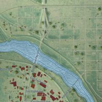Second close-up of the map of South Hutchinson, Kansas print showing more streets and buildings