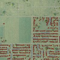 Second close-up of the map of South Jacksonville, Illinois print showing more streets and buildings