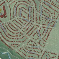 Second close-up of the map of South Kensington, Maryland print showing more streets and buildings