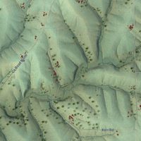 Second close-up of the map of South Lancaster, Wisconsin print showing more streets and buildings