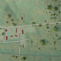 Second close-up of the map of South Lead Hill, Arkansas print showing more streets and buildings