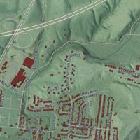Second close-up of the map of South Lebanon, Ohio print showing more streets and buildings