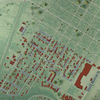 Second close-up of the map of South Monroe, Michigan print showing more streets and buildings