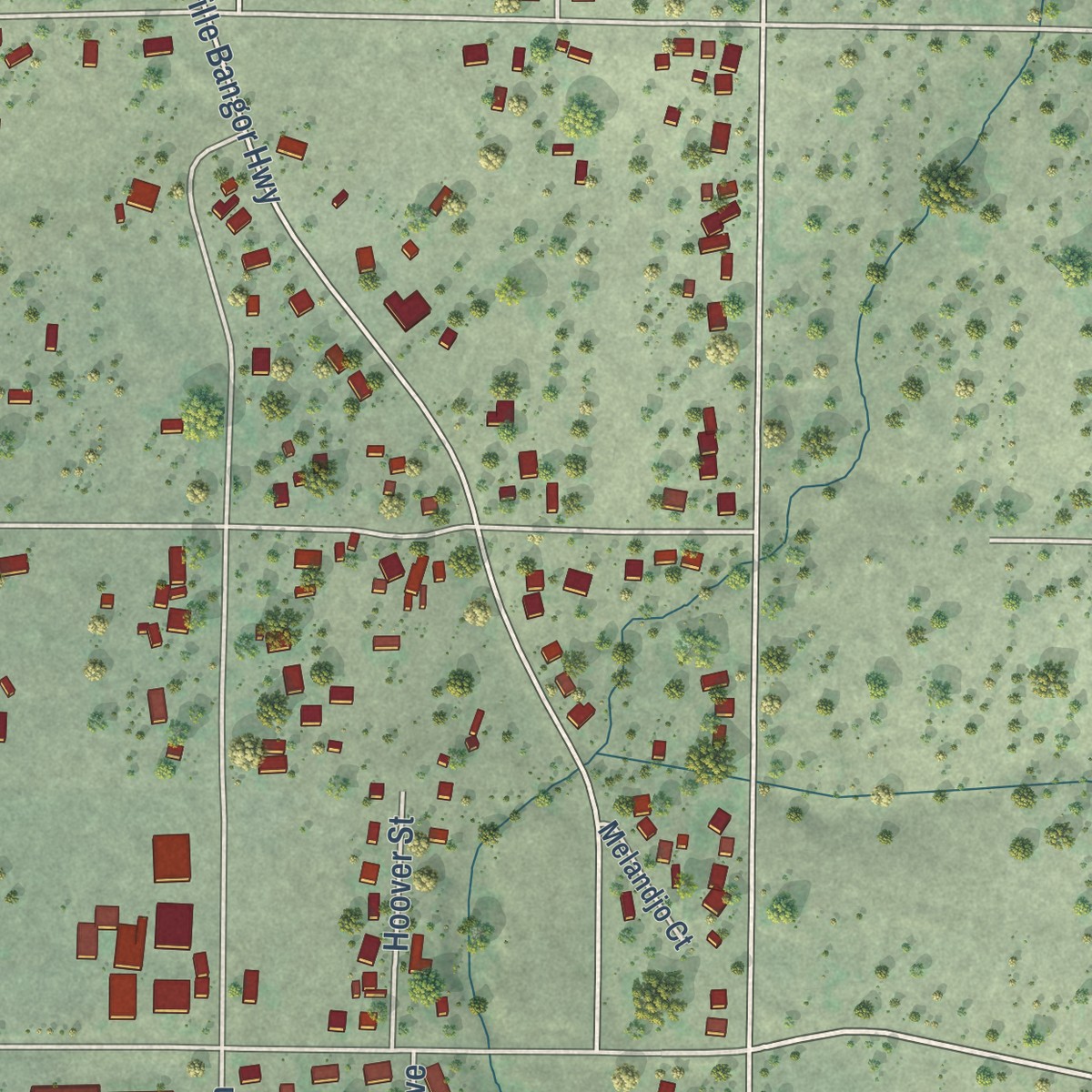 Second close-up of the map of South Oroville, California print showing more streets and buildings