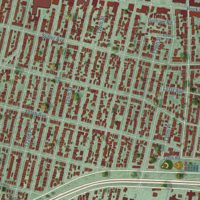 Second close-up of the map of South Ozone Park, New York print showing more streets and buildings