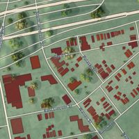 Second close-up of the map of South Park, Ohio print showing more streets and buildings