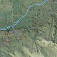 Second close-up of the map of South River, New Mexico print showing more streets and buildings