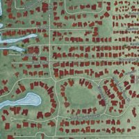 Second close-up of the map of South Sarasota, Florida print showing more streets and buildings