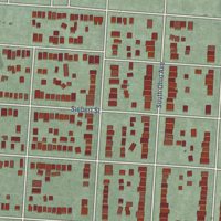 Second close-up of the map of South Side, Ohio print showing more streets and buildings