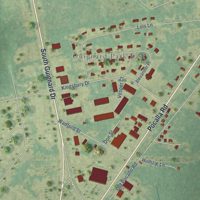 Second close-up of the map of South Sumter, South Carolina print showing more streets and buildings