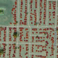 Second close-up of the map of South Tabor, Oregon print showing more streets and buildings