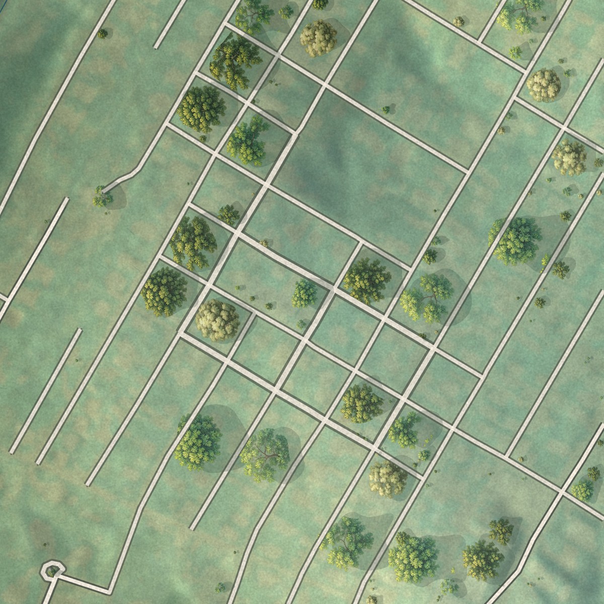 Second close-up of the map of South Uniontown, Pennsylvania print showing more streets and buildings