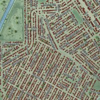 Second close-up of the map of South Venice, Florida print showing more streets and buildings
