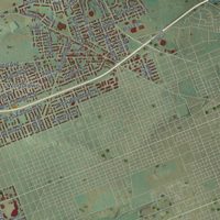 Second close-up of the map of South Whitehall, Pennsylvania print showing more streets and buildings