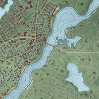 Second close-up of the map of South Yarmouth, Massachusetts print showing more streets and buildings