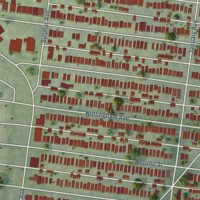 Second close-up of the map of Southampton, Missouri print showing more streets and buildings