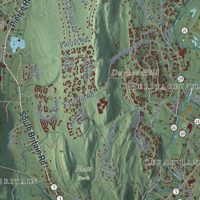 Second close-up of the map of Southbury, Connecticut print showing more streets and buildings