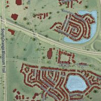 Second close-up of the map of Southchase, Florida print showing more streets and buildings