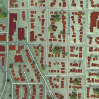 Second close-up of the map of Southeast Magnolia, Washington print showing more streets and buildings