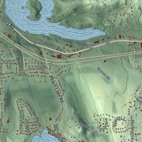 Second close-up of the map of Southeast, New York print showing more streets and buildings