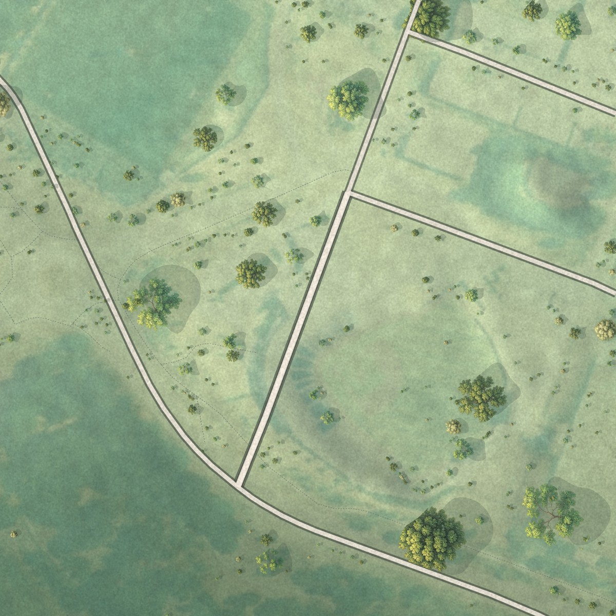 Second close-up of the map of Southern Heights, Kentucky print showing more streets and buildings