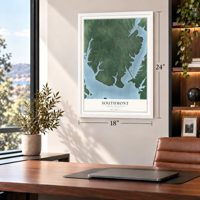 Southmont, North Carolina map, 18 x 24 inch print in a white frame in a home office