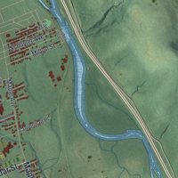 Second close-up of the map of Southport, New York print showing more streets and buildings