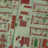 Second close-up of the map of Southwest Garden, Missouri print showing more streets and buildings