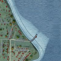 Second close-up of the map of Southworth, Washington print showing more streets and buildings