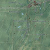 Second close-up of the map of Spalding, Michigan print showing more streets and buildings