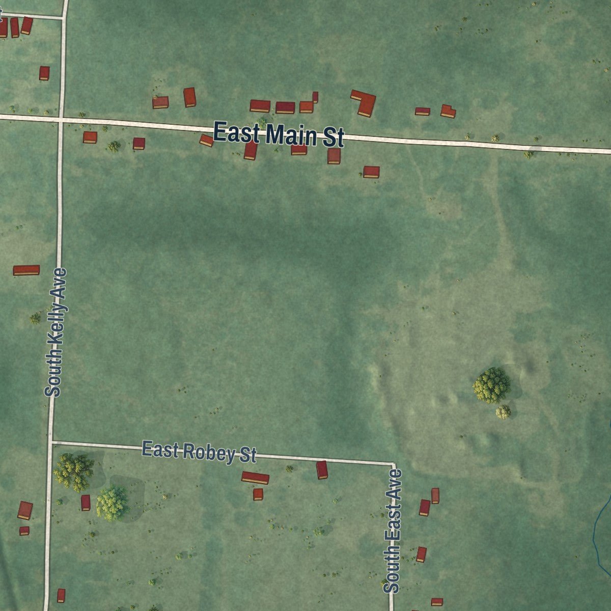 Second close-up of the map of Sparkman, Arkansas print showing more streets and buildings