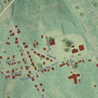 Second close-up of the map of Sparta, Georgia print showing more streets and buildings