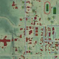 Second close-up of the map of Sparta, Michigan print showing more streets and buildings