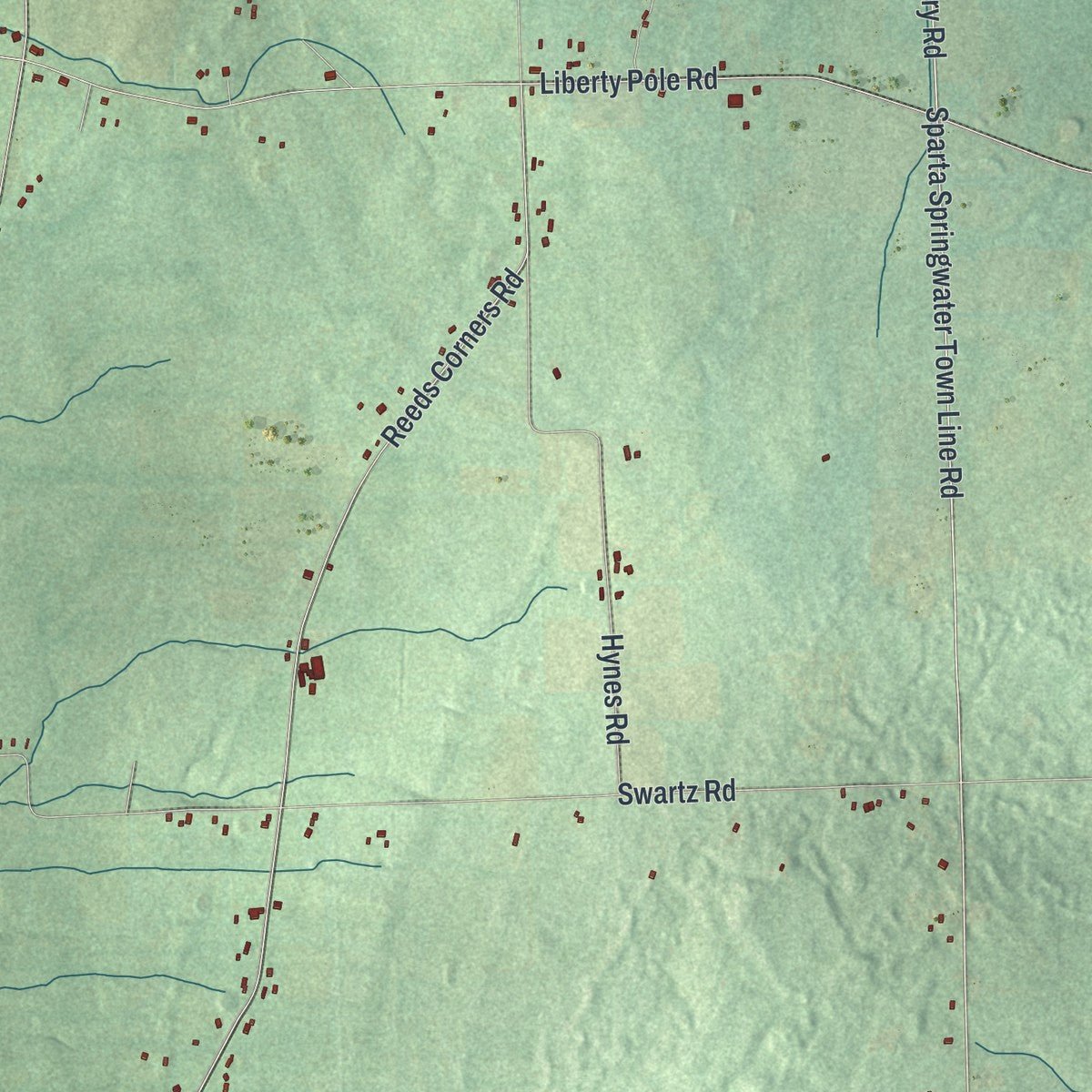 Second close-up of the map of Sparta, New York print showing more streets and buildings