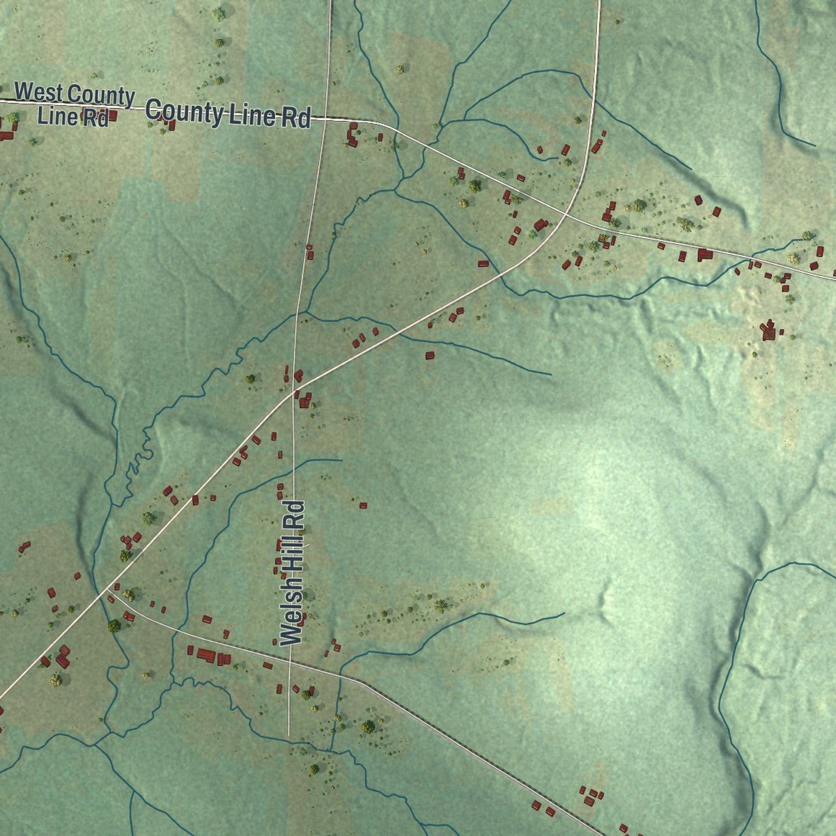 Second close-up of the map of Sparta, Pennsylvania print showing more streets and buildings