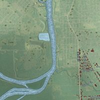 Second close-up of the map of Spaulding, Michigan print showing more streets and buildings