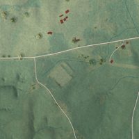 Second close-up of the map of Spearsville, Louisiana print showing more streets and buildings