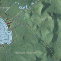 Second close-up of the map of Speculator, New York print showing more streets and buildings