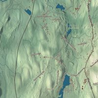 Close-up of the map of Spencer, Massachusetts print showing terrain and local geography