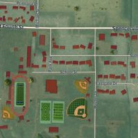 Second close-up of the map of Spencerville, Ohio print showing more streets and buildings