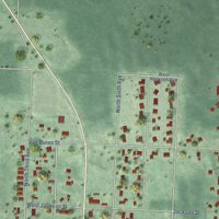 Second close-up of the map of Spirit Lake, Idaho print showing more streets and buildings