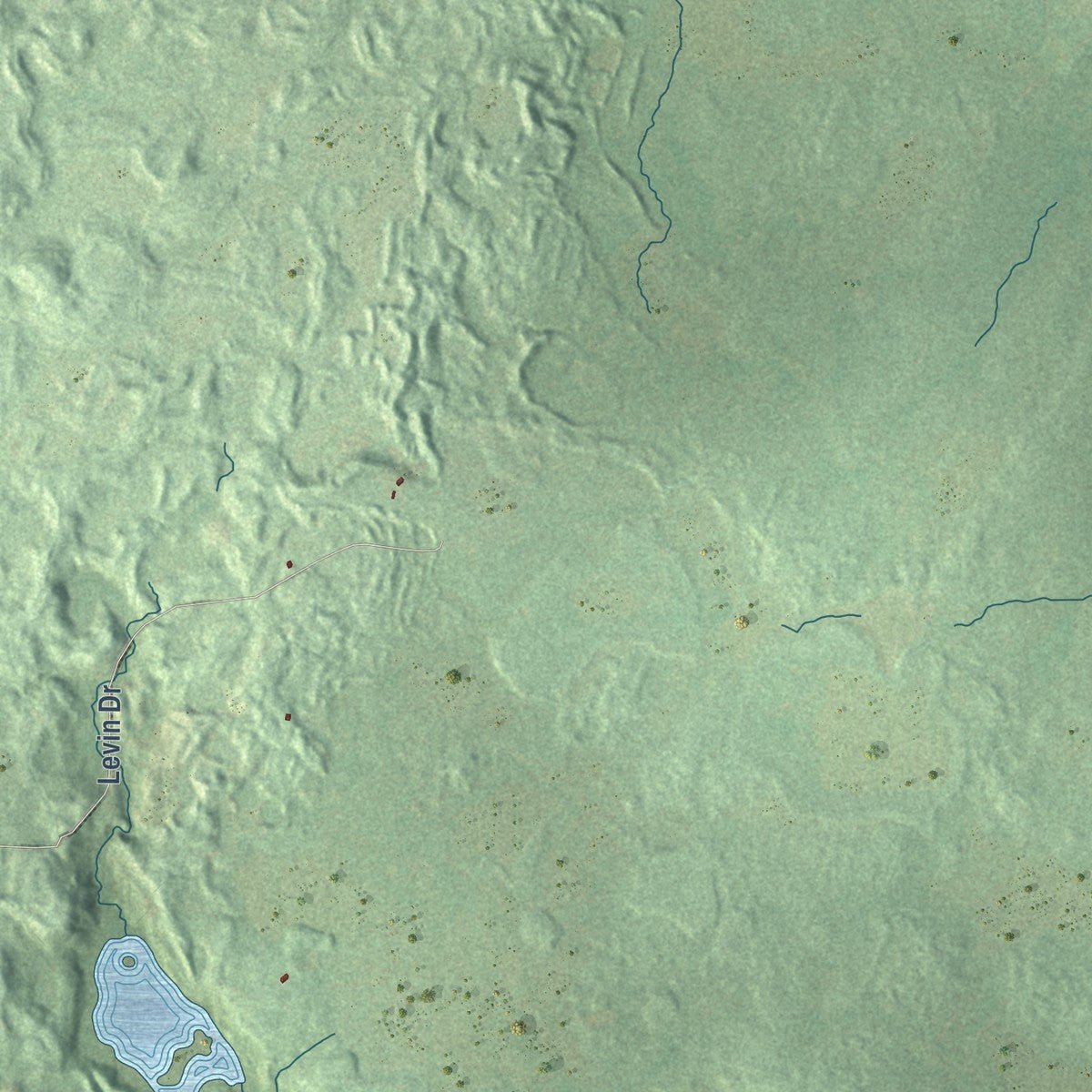 Second close-up of the map of Spirit, Wisconsin print showing more streets and buildings