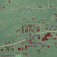 Second close-up of the map of Spiro, Oklahoma print showing more streets and buildings