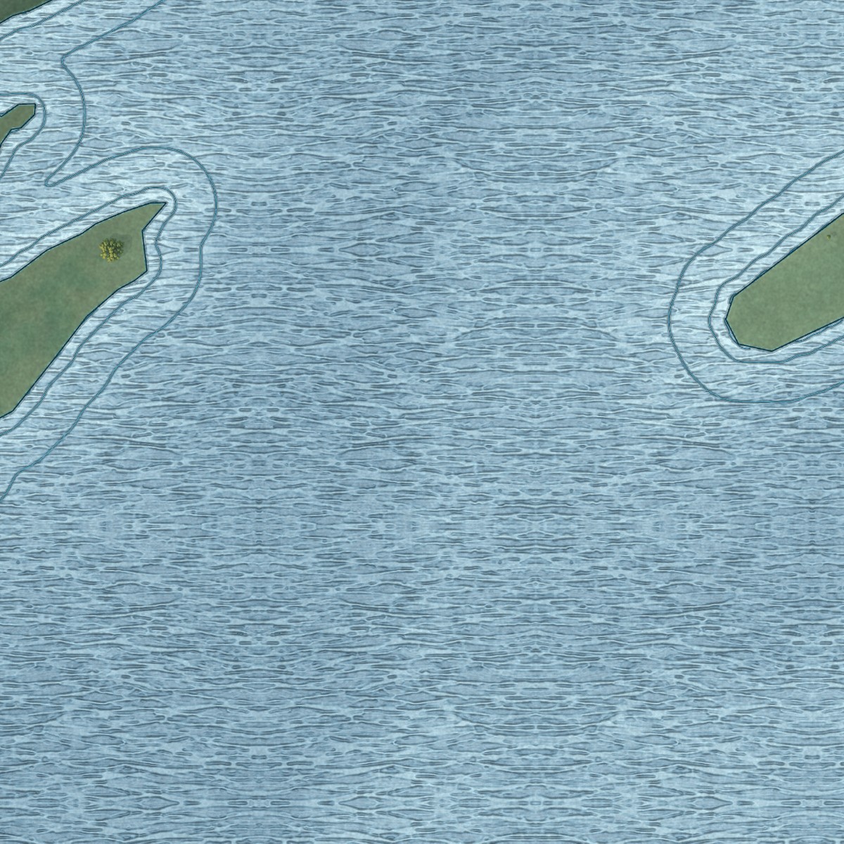 Second close-up of the map of Sportmans Shores, Oklahoma print showing more streets and buildings