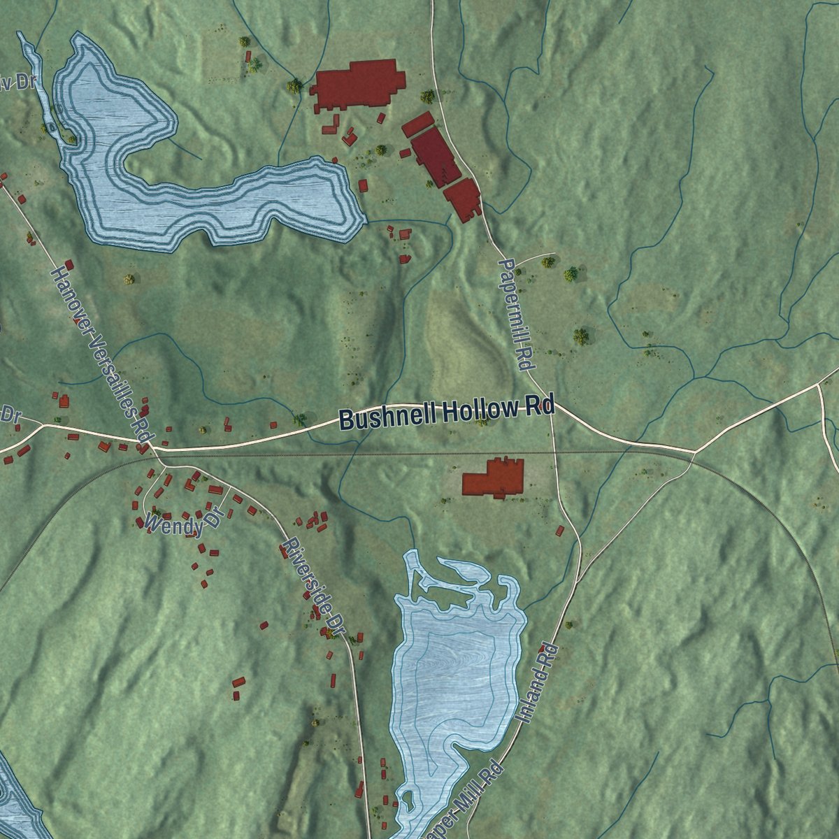 Second close-up of the map of Sprague, Connecticut print showing more streets and buildings