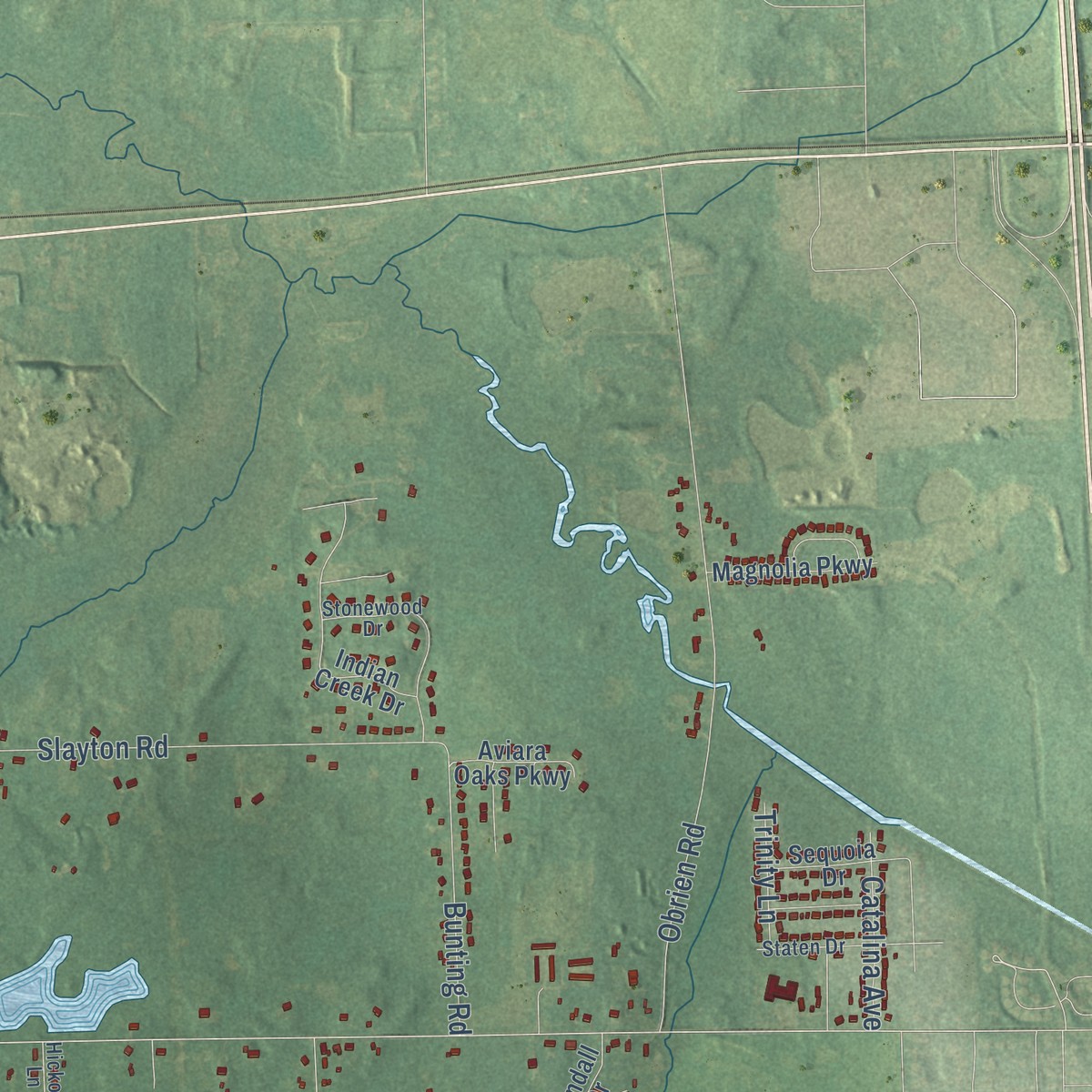 Second close-up of the map of Spring Arbor, Michigan print showing more streets and buildings