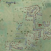 Second close-up of the map of Spring Grove, Illinois print showing more streets and buildings