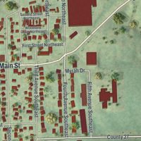 Second close-up of the map of Spring Grove, Minnesota print showing more streets and buildings