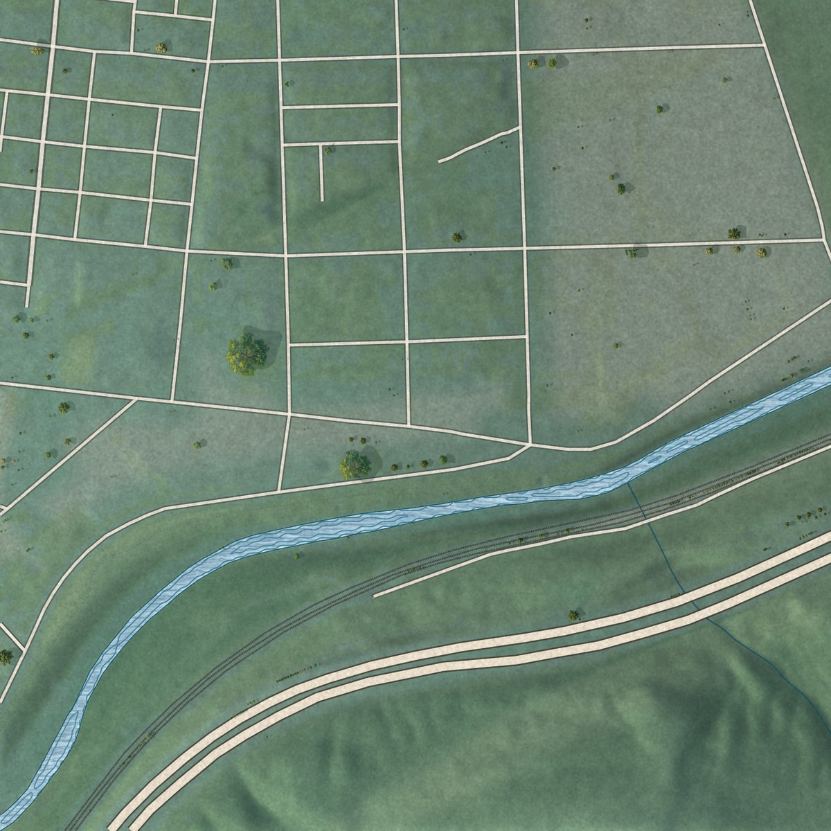 Second close-up of the map of Spring Grove Village, Ohio print showing more streets and buildings