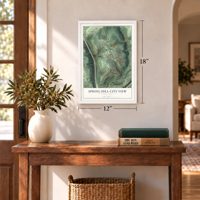 Spring Hill-City View, Pennsylvania map, 12 x 18 inch print in a white frame in an entryway